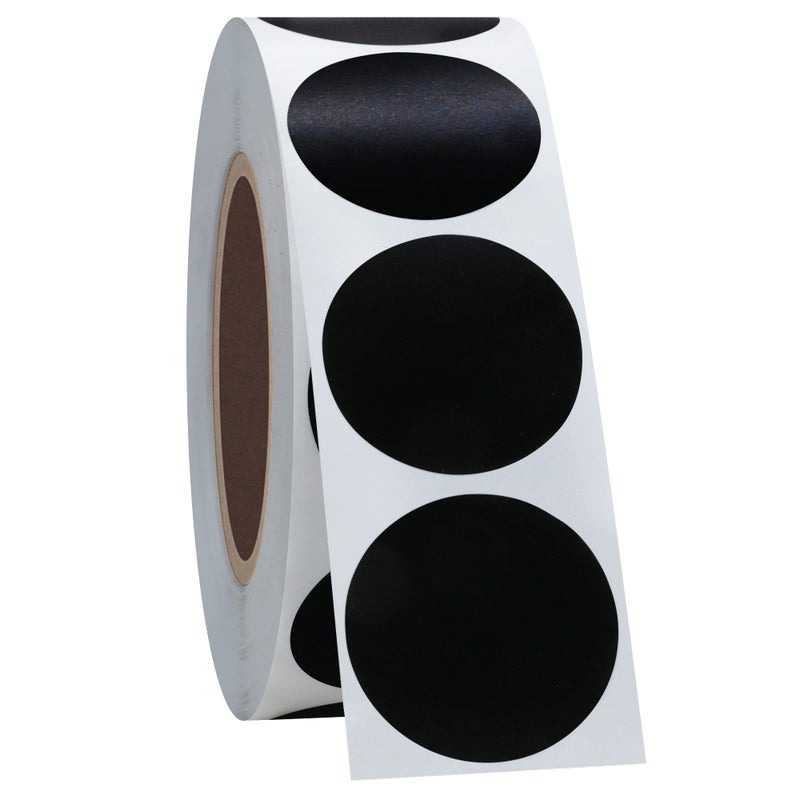 Hybsk Color Coding Dot Labels 1" Round Natural Paper Stickers Adhesive Label 1,000 Per Roll (Black) - Image 3